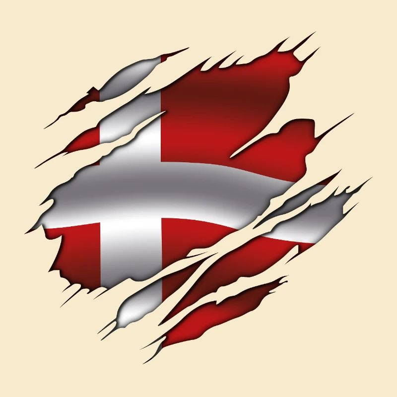 Drapeau du Danemark - Danemark - Drapeau déchiré