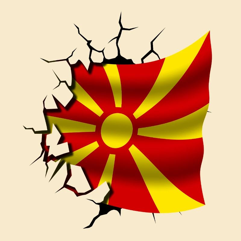 Drapeau de la Macédoine - Macédoine - Drapeau brisé
