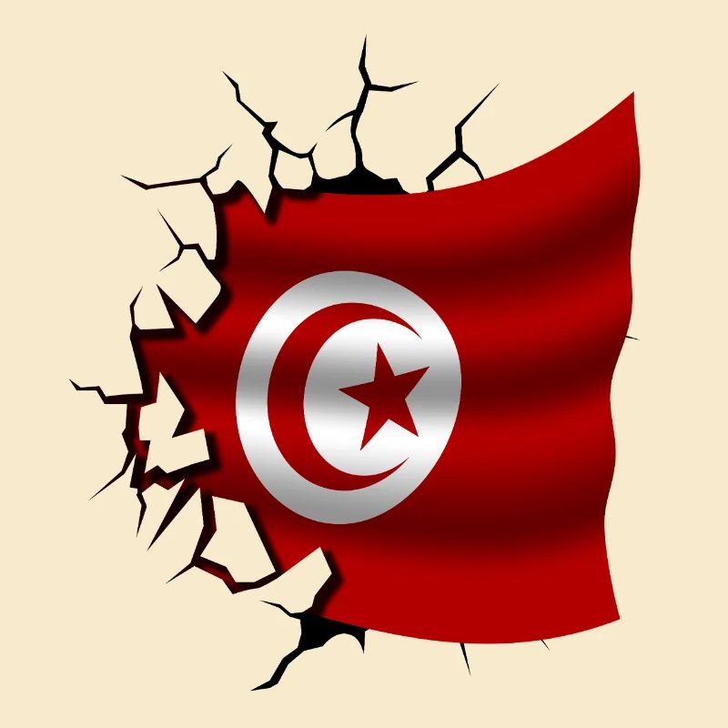 Drapeau de la Tunisie - Tunisie - Drapeau Broken Design