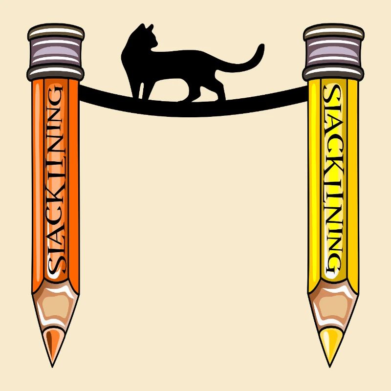 BALANCING SLACKLINING CAT