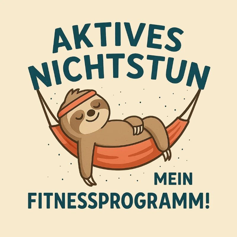 Relaxed sloth in hammock design