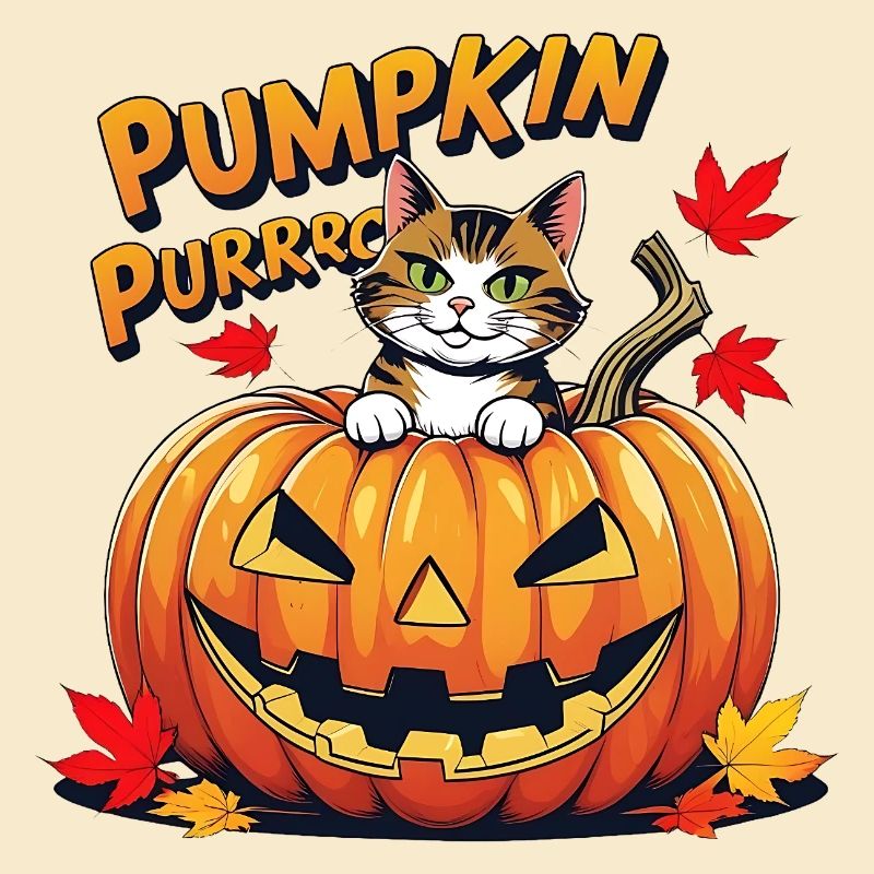 Conception de citrouille d’Halloween pour chat