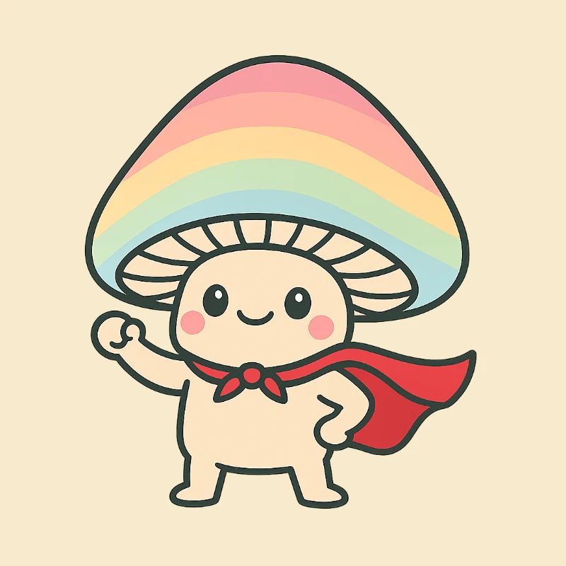 Conception de dessin animé de super-héros de champignon