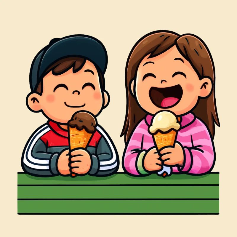 Fröhliche Eiscreme Freunde
