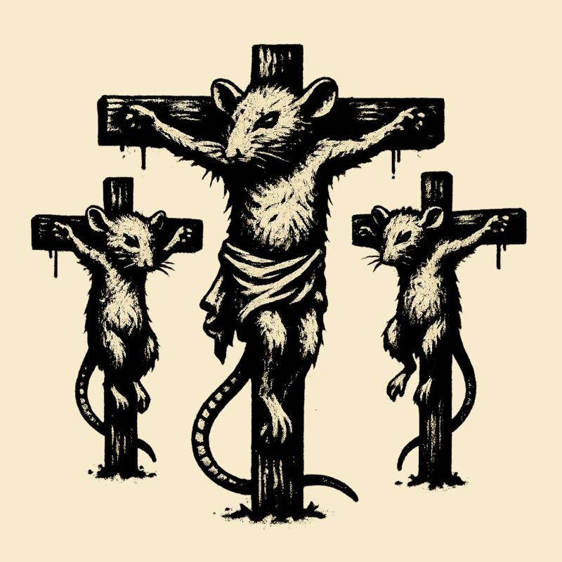 Illustration de triptyque de croix de rat