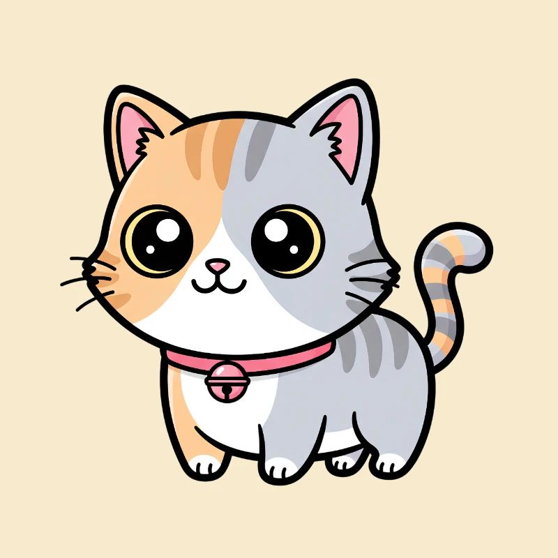 Charme de collier chaton calicot