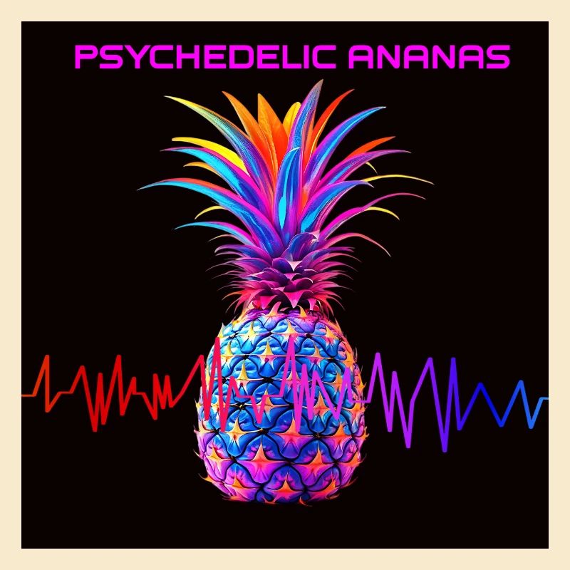 Psychedelischer Ananas Neonprint