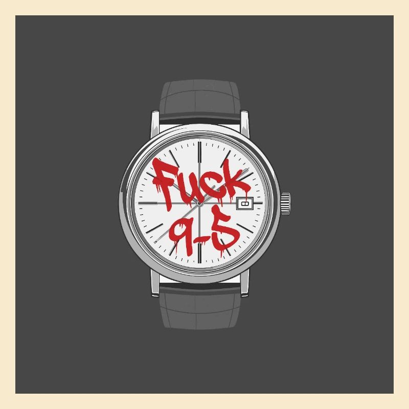 9 to 5 Work Annoys Clock Statement Design