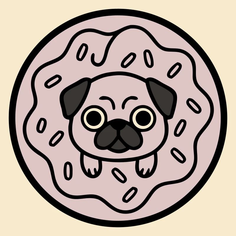Mops Hund Donut Süßigkeiten