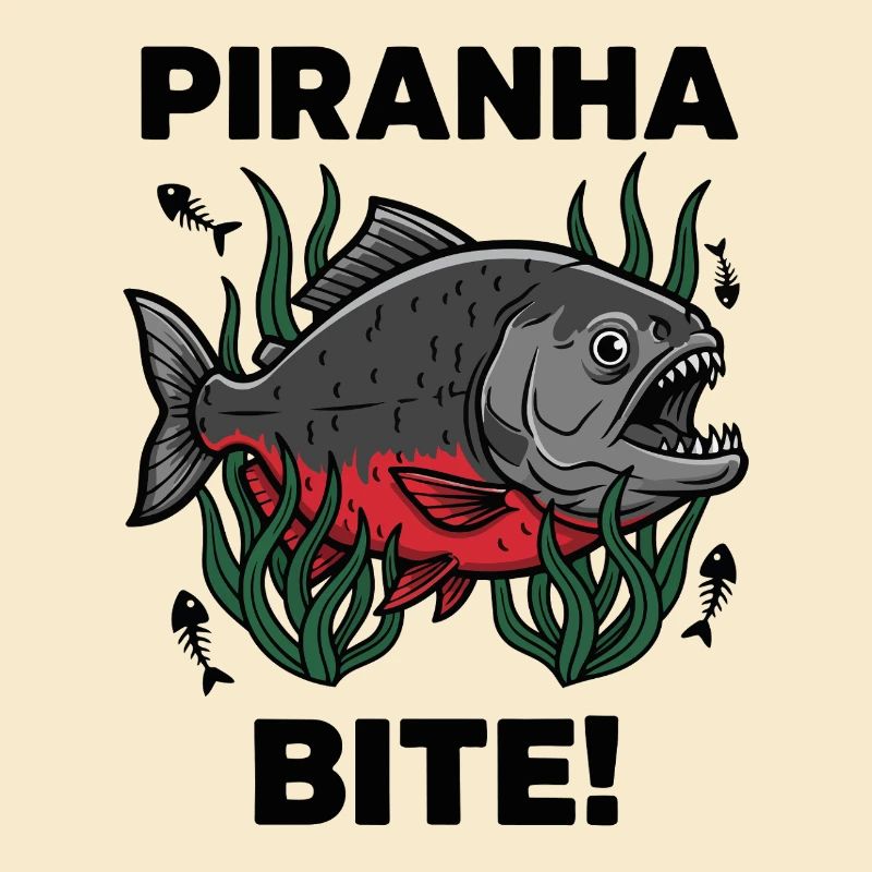 Red Piranha Bite Bite Fish
