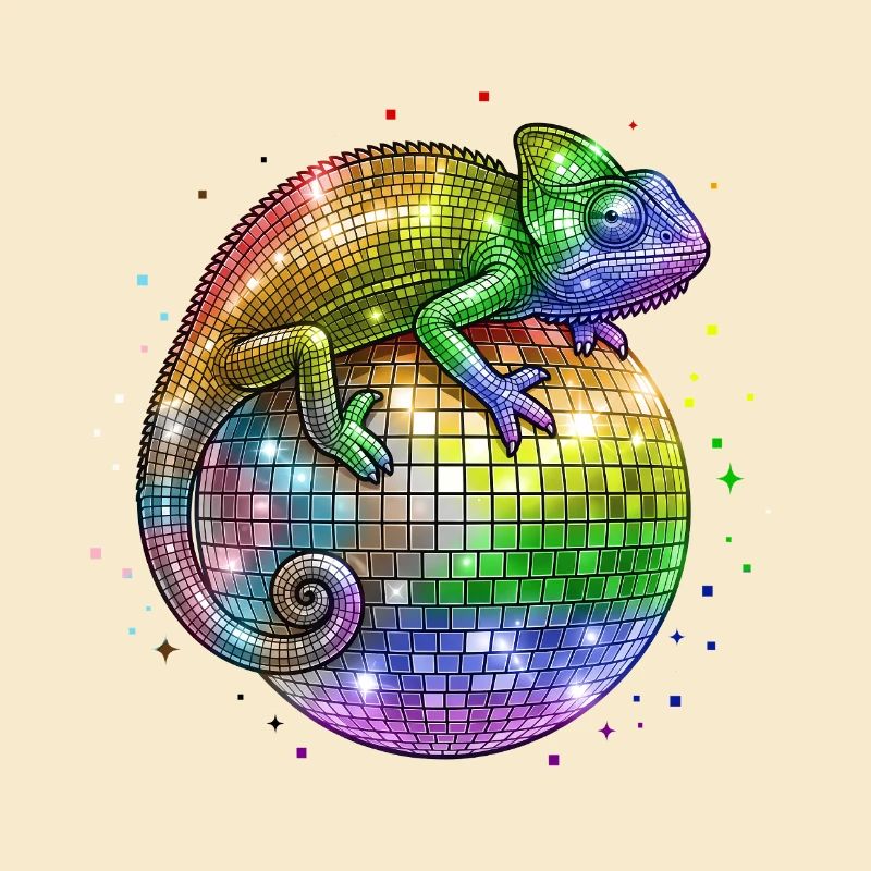 Chameleon on Globo Disco Progress Flag LGBT