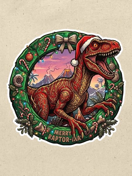 Raptor-Weihnachtskranz Dino-Festlich