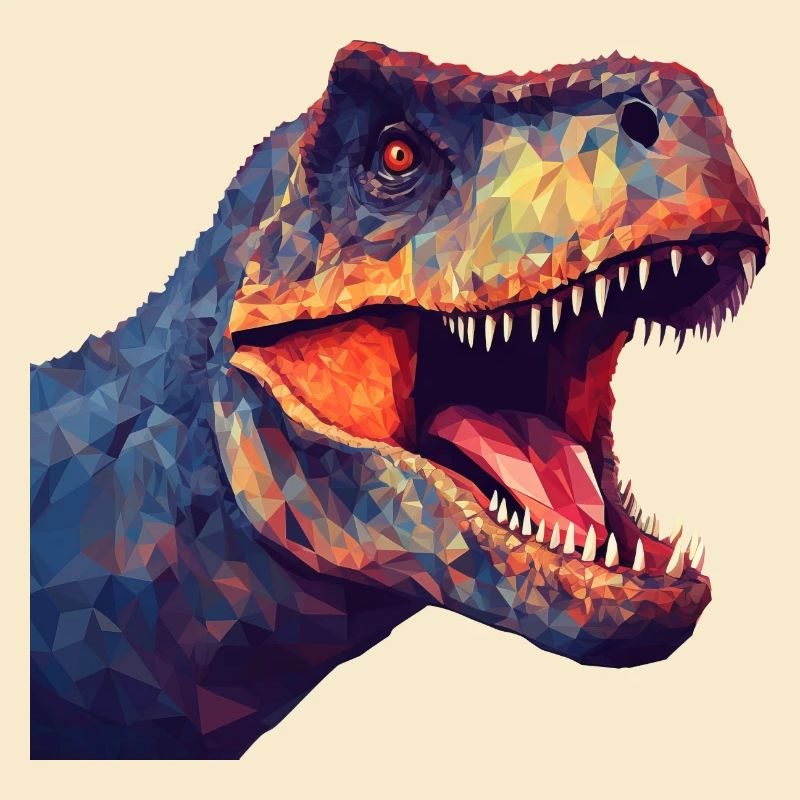 Dinosaurier T-Rex im Polygon-Stil
