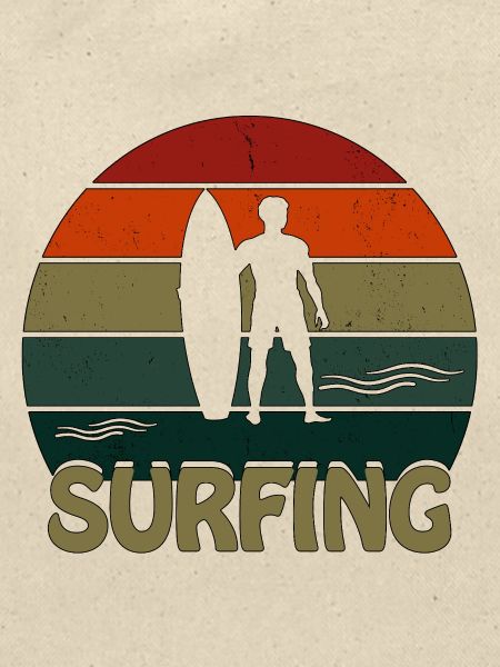 Surfing Sunset Man