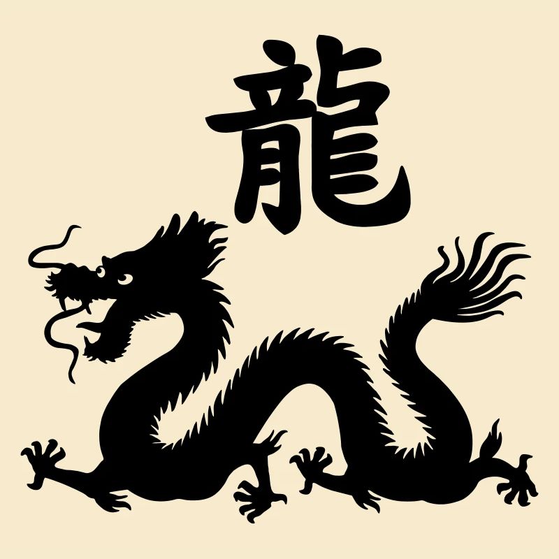 Dragon de caractère chinois avec image de dragon