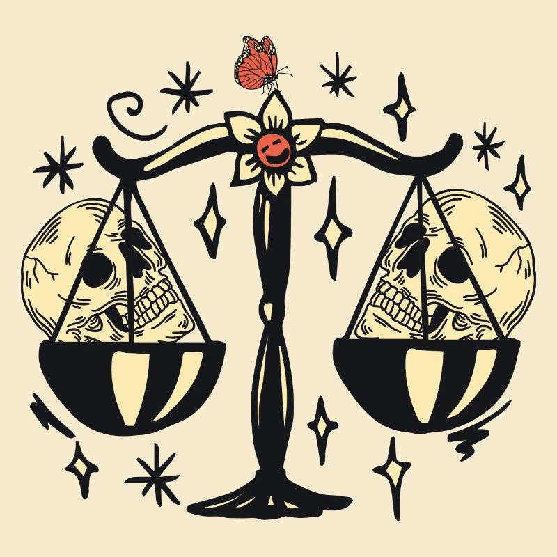 Libra with skulls