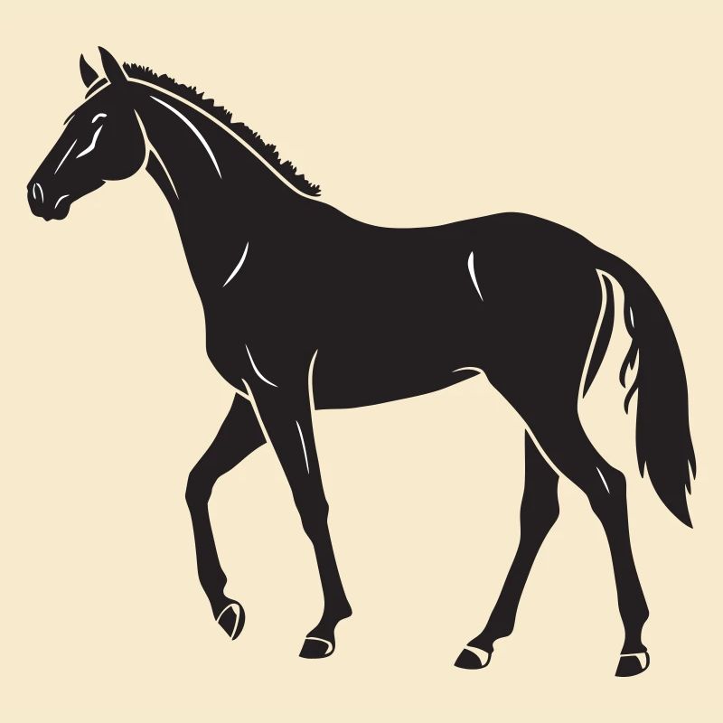 Conception élégante de la silhouette du cheval noir
