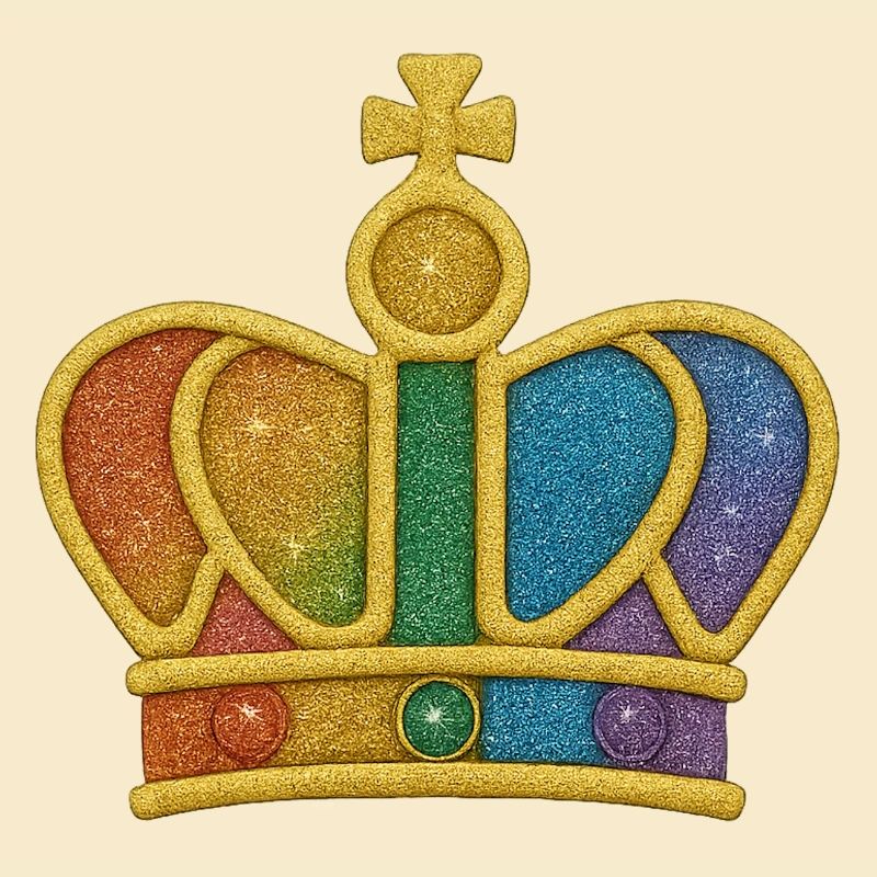Rainbow Glitter Crown Design