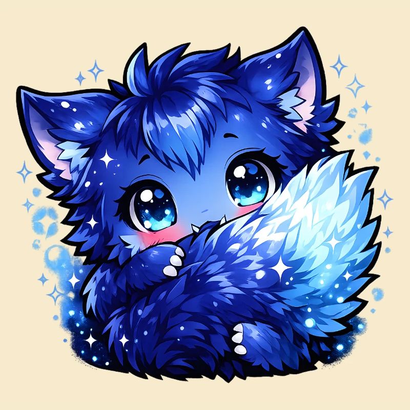 Blauer Eisfuchs Chibi-Design