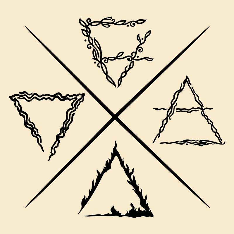 Vier Elemente Symbole