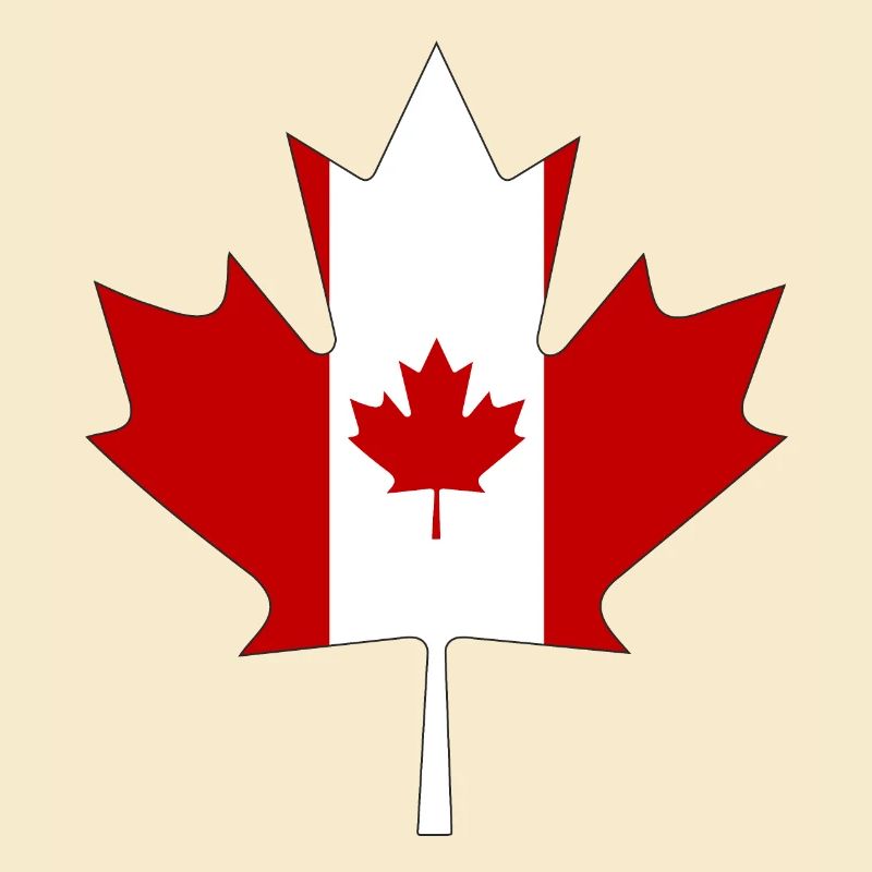Canada flag as maple leaf with black frame