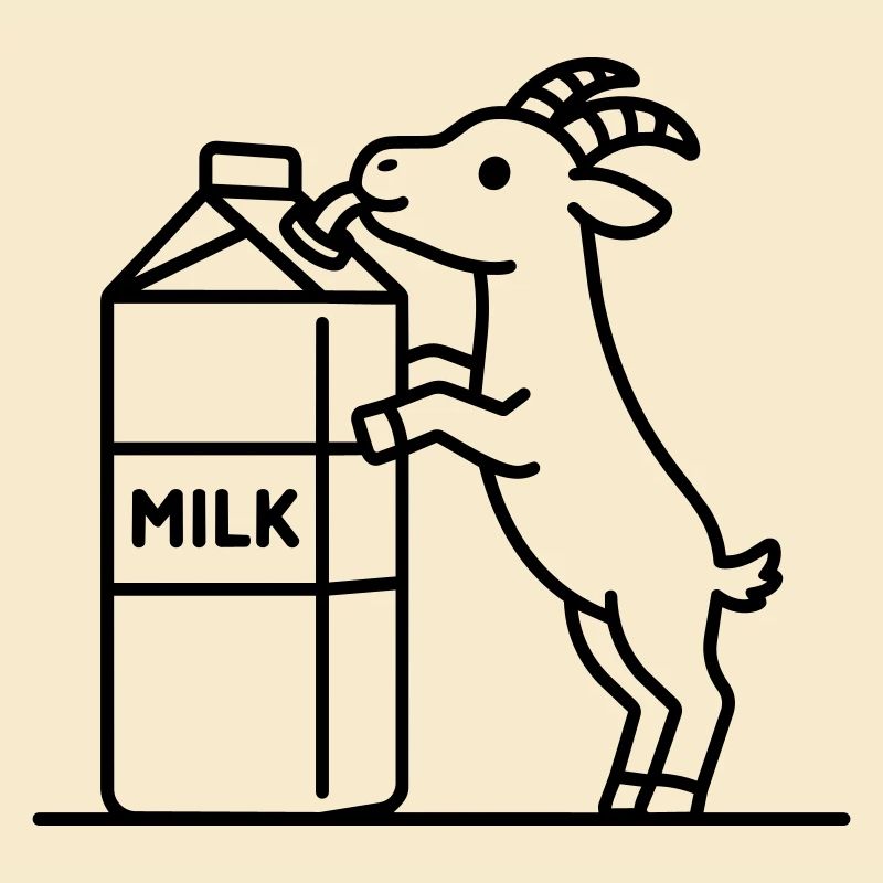 chèvre buvant du lait