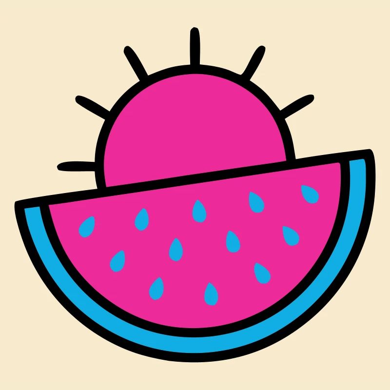 Wassermelone Sonne 90s Pop-Art