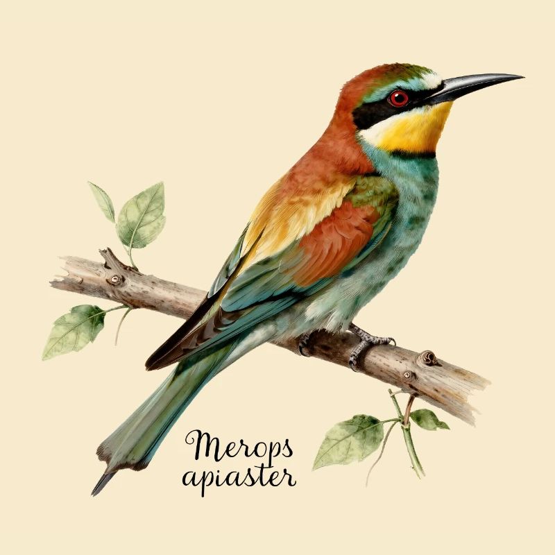 European bee-eater, illustration Merops apiaster