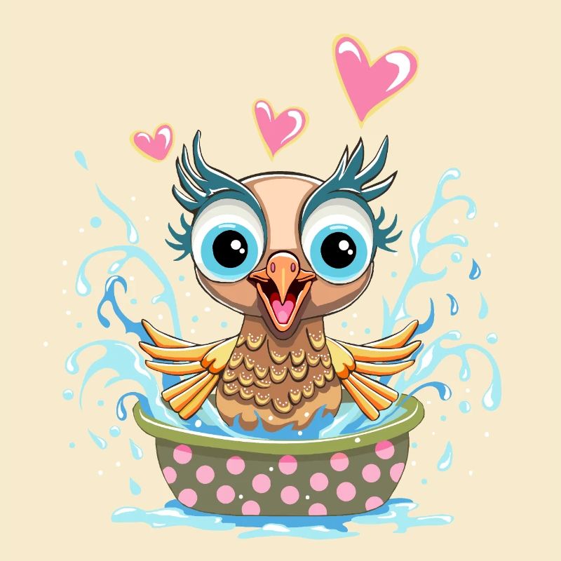 Bird in its bath