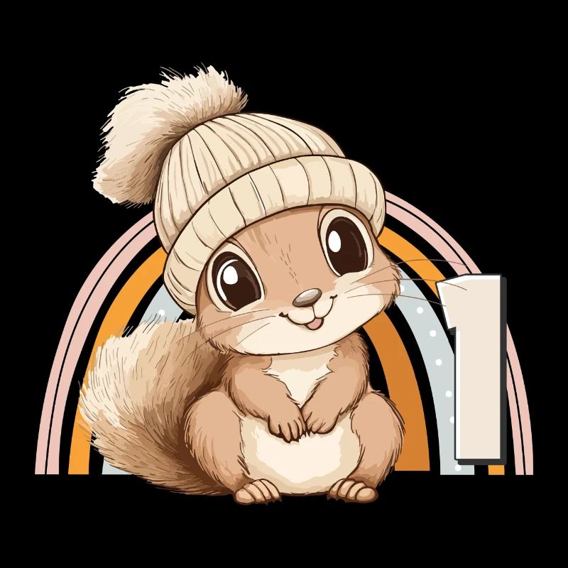 1. Geburtstag Eichhörnchen Regenbogen Süß Niedlich