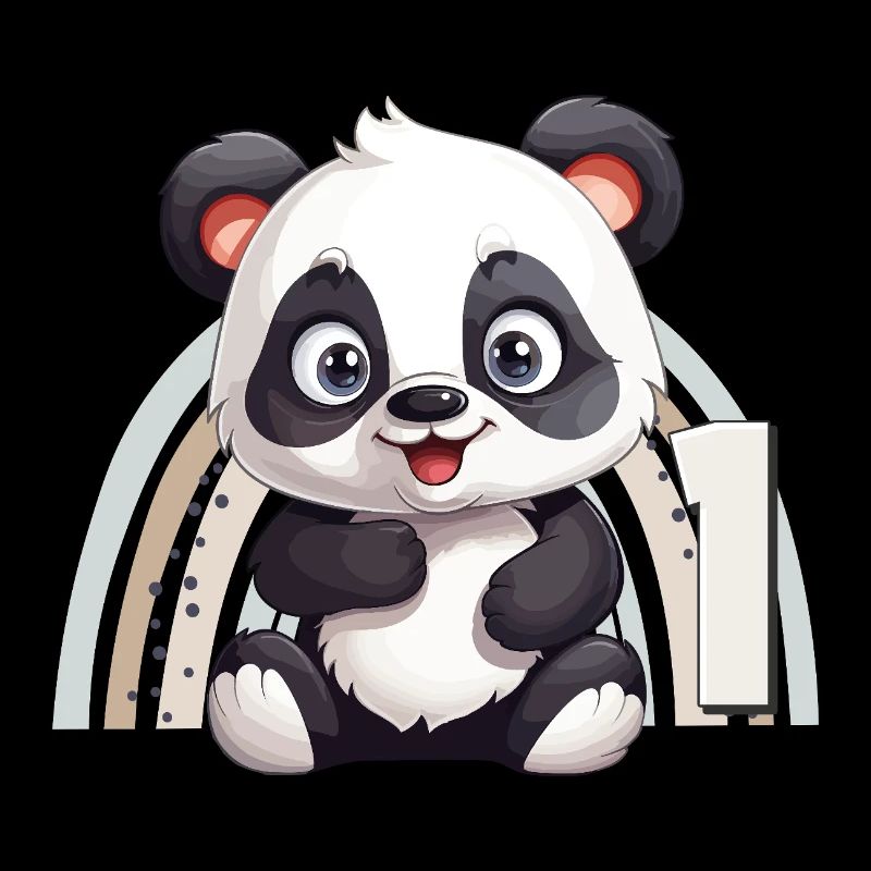 1er anniversaire Panda Ours Arc-en-ciel Mignon Mignon