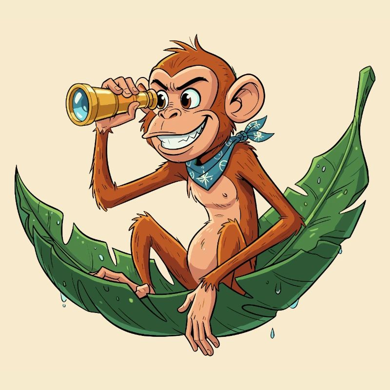 Singe d’aventure avec télescope