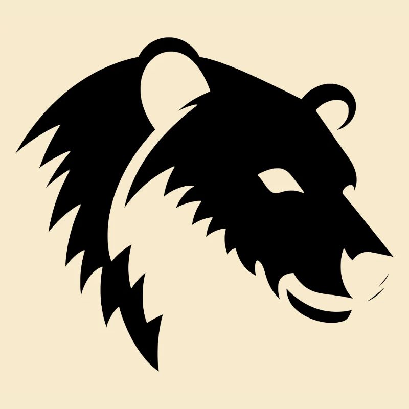 Bär Silhouette eines Eisbärkopfes