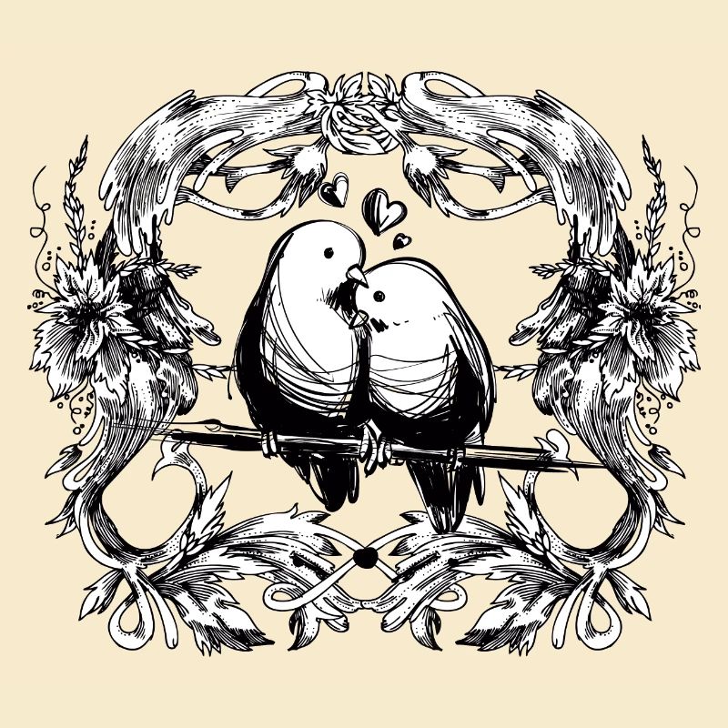 Inséparables / amour / relation / oiseaux / oiseau