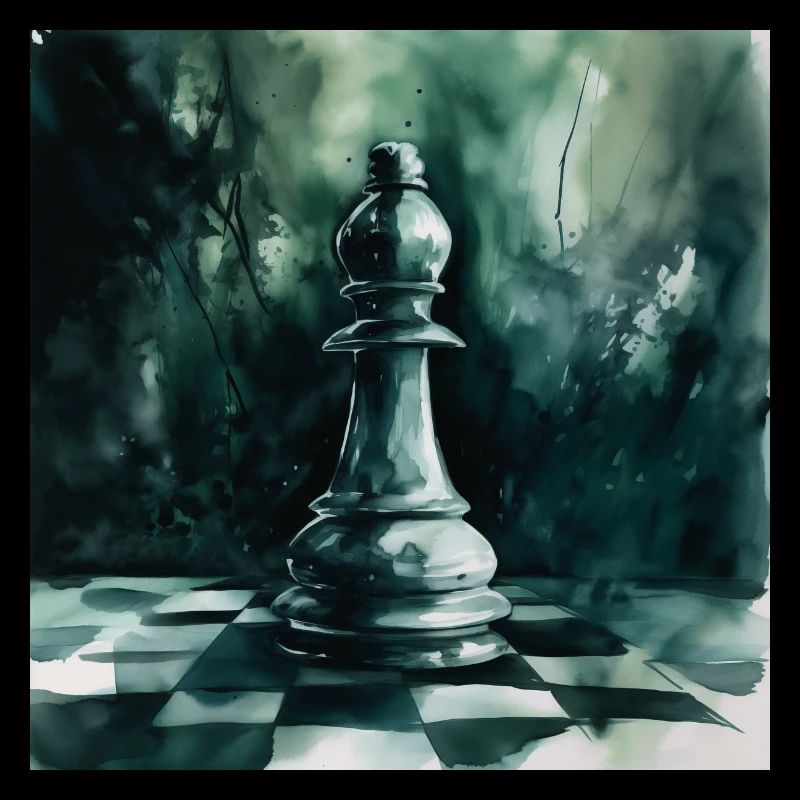 Turquoise Chess Bishop