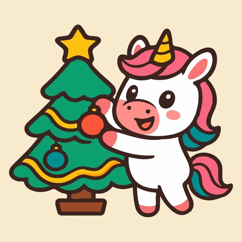 Niedlicher Einhorn-Weihnachtsbaum