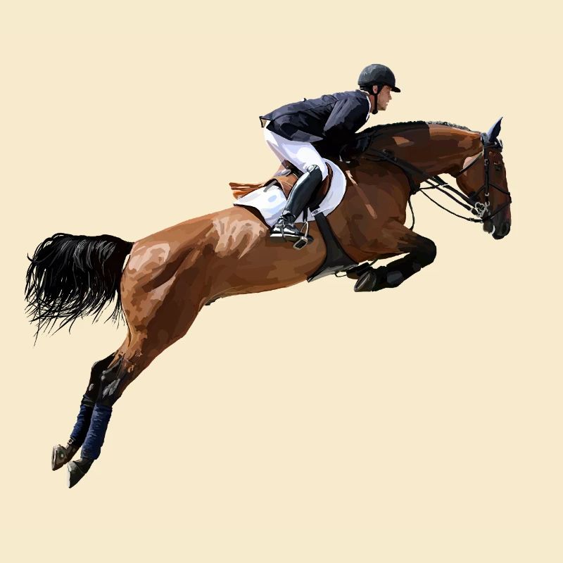 Cavalier de saut d'obstacles dynamique au galop