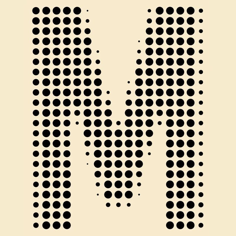 M letter dots initial letter gift