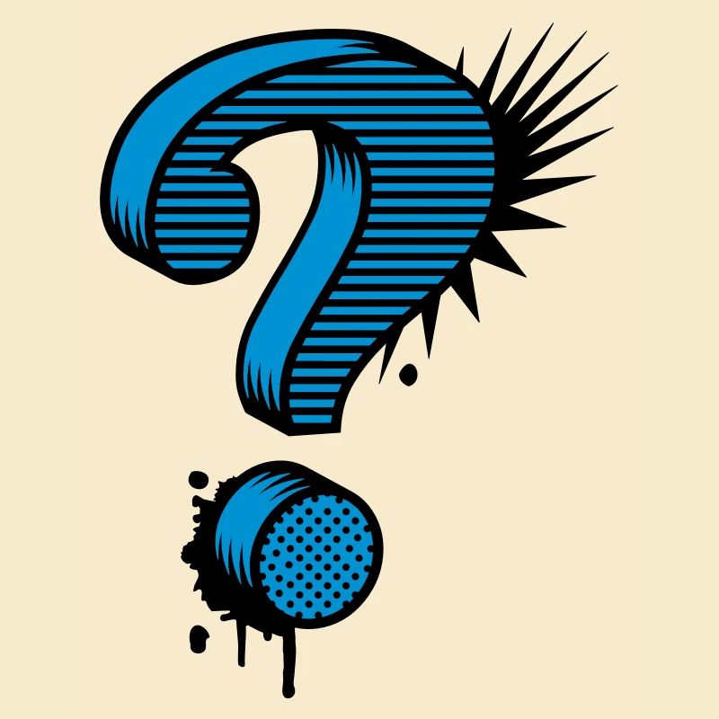 A question mark graffiti