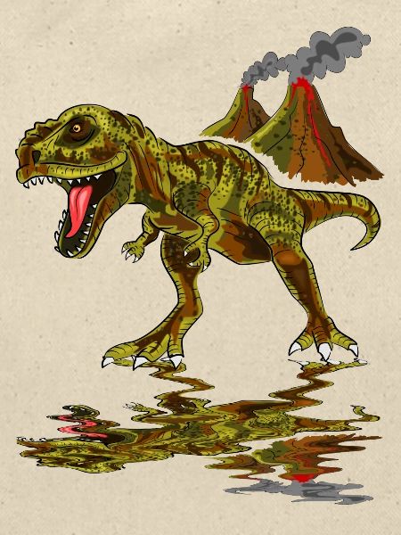 Dinosaurier Vulkan