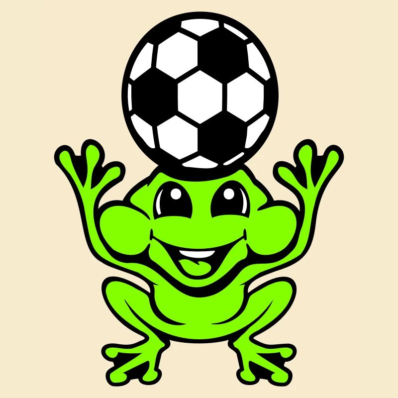 Frog Soccer Header Ball Playing Toad