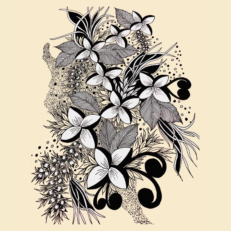 Lignes de fleurs monochromes