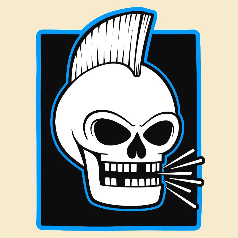 Skull Mohawk Punk-Grafik