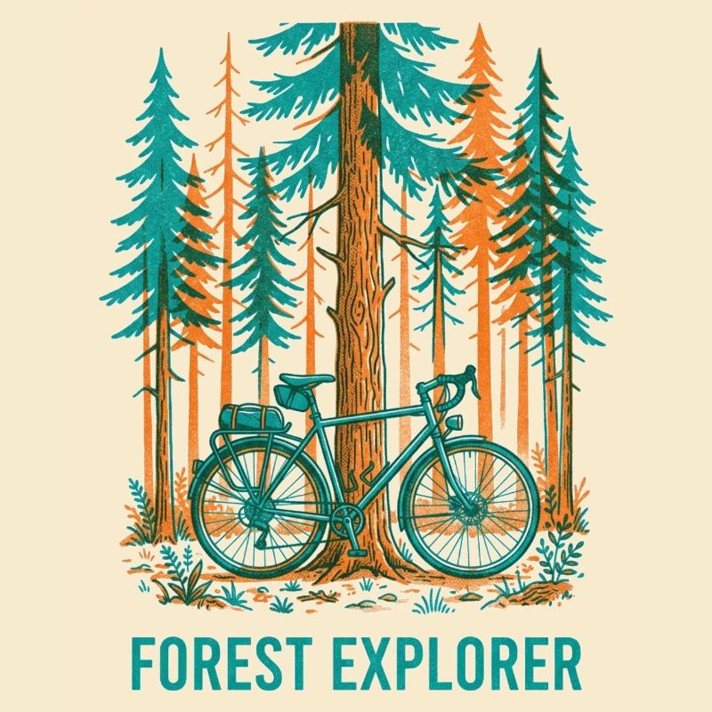Forest Explorer Risograph Fahrradkunst
