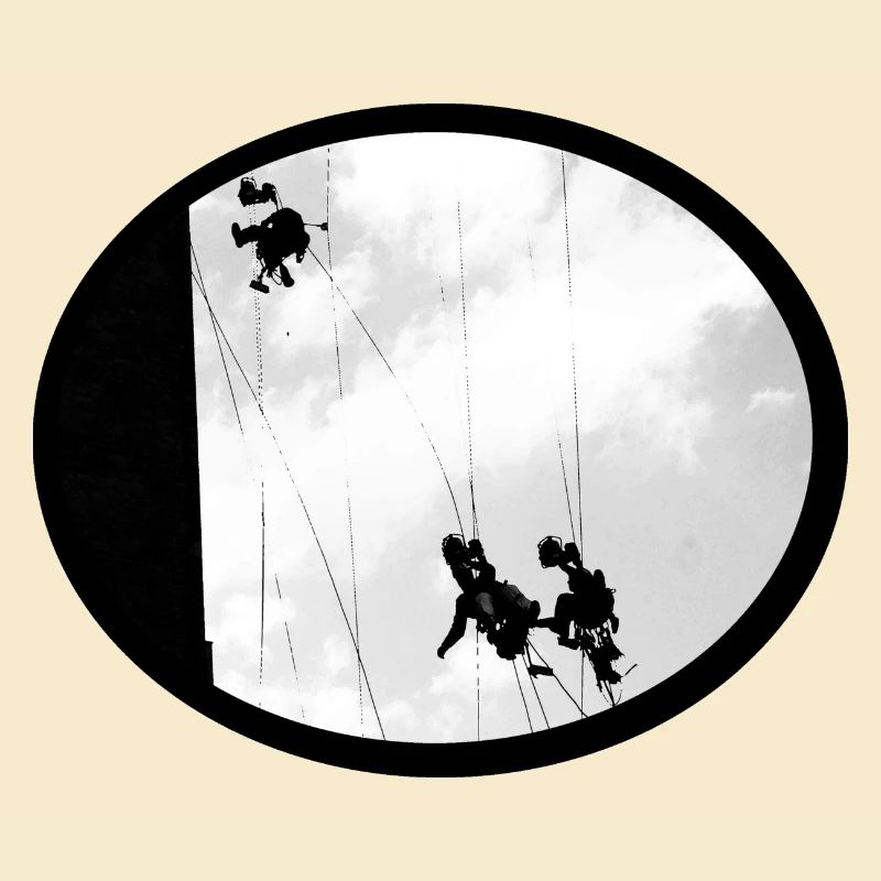 Window cleaner at lofty heights