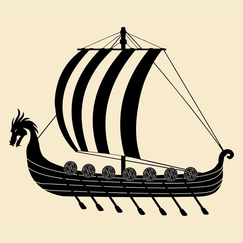 Wikinger-Drachenschiff dragar