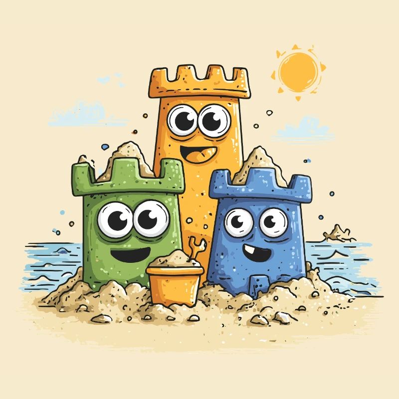 Sandkasten Helden am Strand