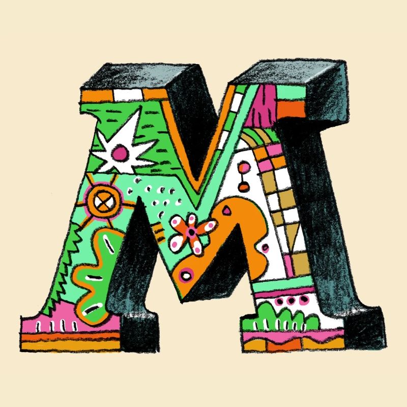 M Farbexplosion Doodle-Kunst