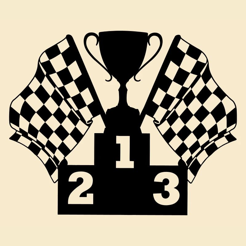 Podium du drapeau de la Coupe de course automobile