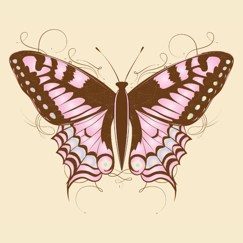 Papillon élégant dans les tons roses et terre